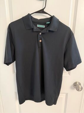Cubavera Men's Black Polo Shirt with Classic Collar
